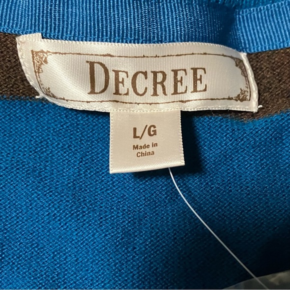 NWT Decree Striped Long Cardigan Sweater With Pockets - Picture 7 of 8